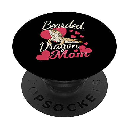 Bearded Dragon Mom for a Mom Bearded Dragon and Lizard PopSockets Swappable PopGrip, Black