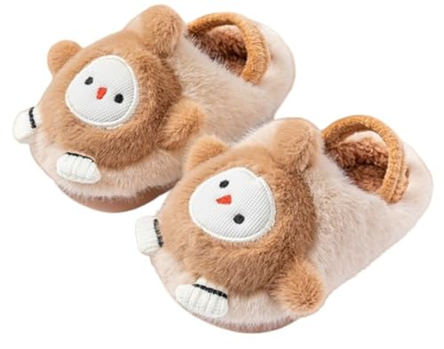 Hycurey Little Elf Monster Cartoon Slippers Winter Fluffy Shoes Boys Girls Indoor Cute Funny Kid's Cotton Soft Fuzzy Slippers