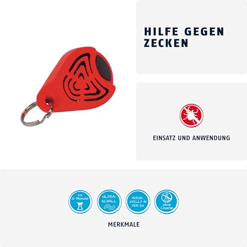 ABUS Zeckenschutz JC8320 JAN – handliche Ultraschall-Zeckenabwehr – Zeckenschutzmittel für Mensch und Hund – Anti-Zecken-Anhänger ohne Chemie – für Kinderwagen, Schlüsselbund, Kleidung oder Halsband