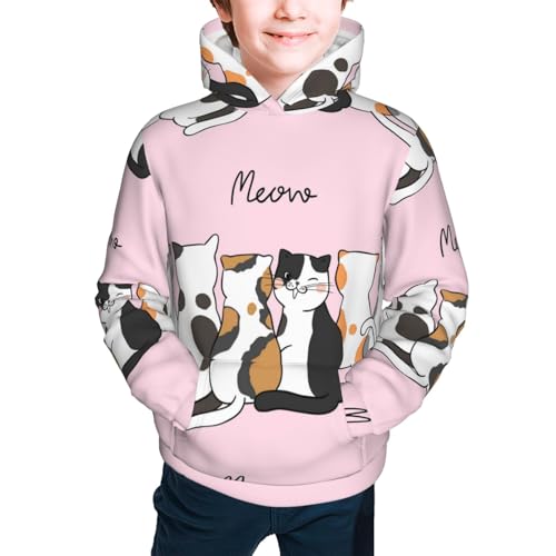 Cute Cats Kid Hoodies Boys Sweatshirts Girls Pullover with Pocket3