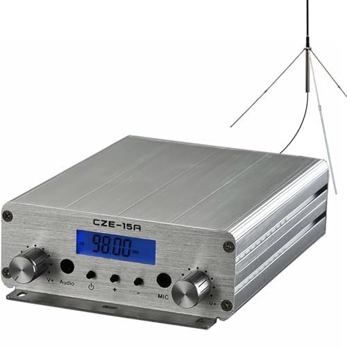 15W/3W FM Transmitter Kit for Drive-in Movie, Church Parking Lot, Long Range with 1/4 Wave Outdoor