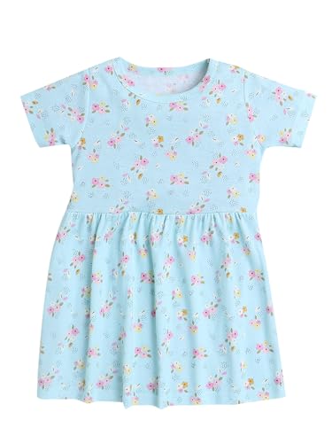 Image of EIO Girls Cotton Frock Dress Combo Pack | Multicolor Printed Knee Length Casual Dresses for Kids | Soft & Breathable Summer Wear Outfit