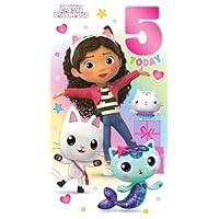 GABBYS DOLLHOUSE BIRTHDAY CARD AGE 5 HAPPY 5TH BIRTHDAY CARD