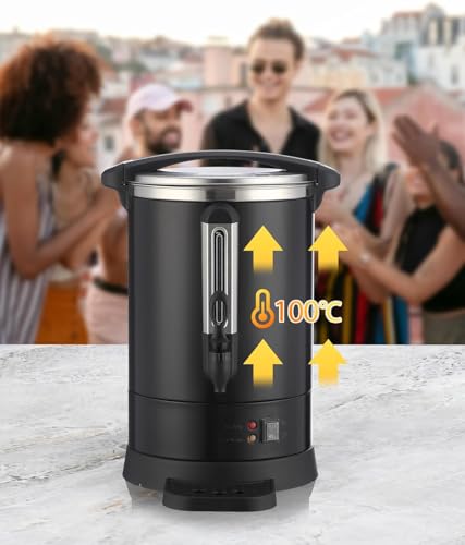 GarveeHome 120 Cups Coffee Urn,18L/4.8 Gallon Double Wall Commerical Coffee Maker for Buffet Catering Wedding Gathering,Large Capacity Hot Coffee Dispenser,Stainless Steel Hot Water Urn