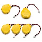 Tech Fan © Pile CR2032 Lithium 3V, Lot de 5, CMOS RTC BIOS, Connecteur 2 Broches, Remplacement Bouton, Compatible ASUS Eee PC 701, 900, 901, 904, 1000, 1000HD, 1201, 1201N, 1215, 1215B, 1215N, 1215T