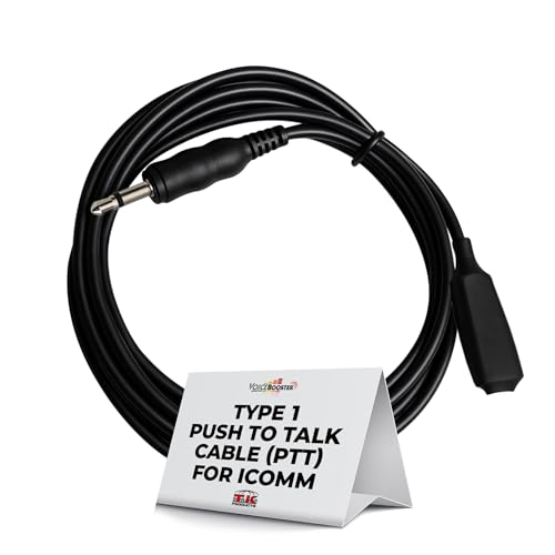 Voicebooster Speak Out Type 1 Push to Talk (PTT) Cable Compatible with iComm – Mono Male 3.5mm Plug with Micro Momentary Push Button