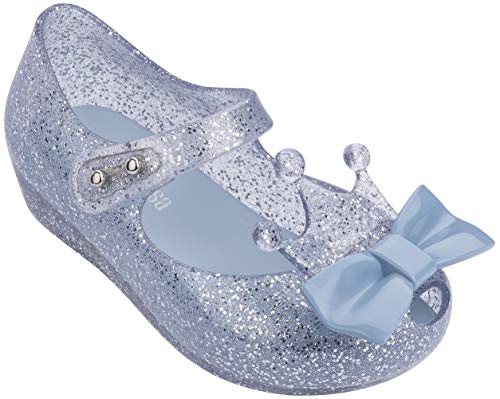 Mini Melissa Girl's Ultragirl Princess Me BB (Toddler/Little Kid) Silver Glitter Clear/Blue 8 Toddler