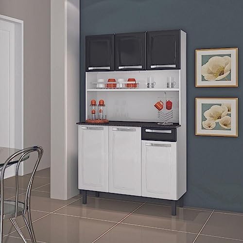 Kit Cozinha Rose Compacta Itatiaia em Aço 6 Portas 1 Gaveta Branca I3g1-105