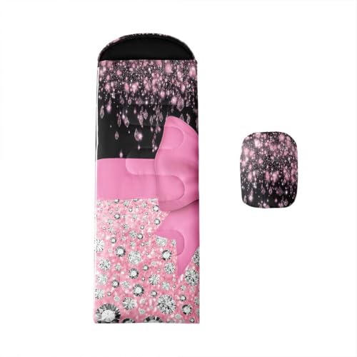Erosebridal Bolsa de Dormir para Niños con Lazo Rosa, Usable como Manta para Camping, Excursionismo y Viajes