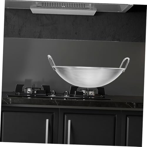 Wok de acero inoxidable con doble mango y fondo redondo miniatura 6