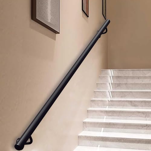 Tige de support sécurisée et rampe d'escalier noire pour éviter les chutes