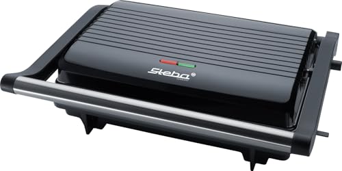 Steba FG 10 GRILLINO Kontaktgrill & Panini-Grill | 180° aufklappbar als Tischgrill | Keramikplatten PFAS-frei 23x14,5 cm | 1.000 W | fettarmes Grillen mit Auffangschale | leichte Reinigung