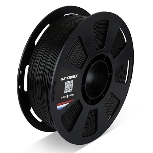 HATCHBOX PLA MAX V2 Black 3D Printer Filament Made in the USA 1.75mm Diameter 1 KG Spool Premium USA Made 3D Printing Filament