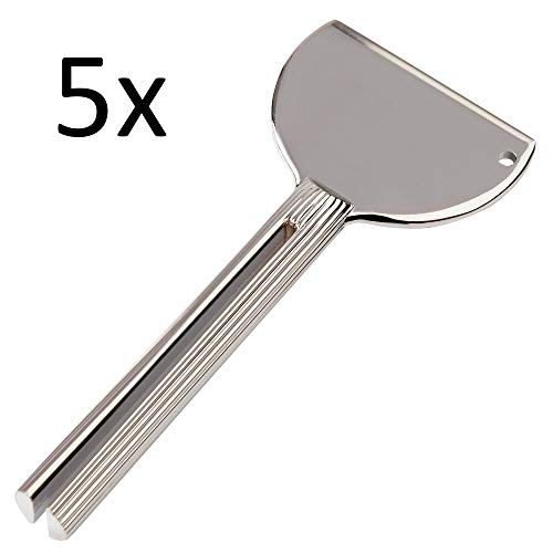 ECENCE 5X Tubenquetscher Edelstahl - Tubenpresse Metall - Tubenauspresser für Friseur, Zahnpasta oder Senf - Tubenausdrücker - Tubenschlüssel Set 32020107