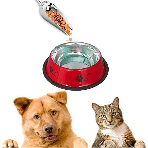 Sage Square Heavy Quality, Round Shape, Anti Skid, Stainless Steel Food/Drink Bowl for Dog/Cat/Other Pets (Large Size) (Red) (B07PJ9759Y) Amazon Price History, Amazon Price Tracker