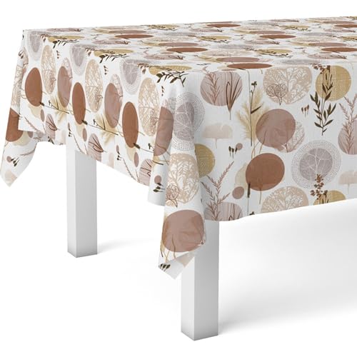 ECOMMERC3 Nappe en Toile cirée Ronde Taille 140 cm - Style, durabilité et Nettoyage Facile pour Votre Table - Nappe en Toile cirée Anti-Taches et...