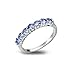 GemStar USA Sterling Silver Tanzanite Half Eternity Band Ring, Size 10