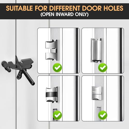 Portable Door Lock, Stainless Steel Material Anti Oxidation Electroplating, Hotel Door Locks for Travel Home Hotel Apartment Security (Grey)