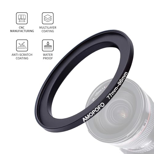 Image of 77mm to 86mm Step-Up Ring Filter adapter /77mm to 86mm Camera Filter Ring for 86 mm UV,ND,CPL,Metal Step Up Ring
