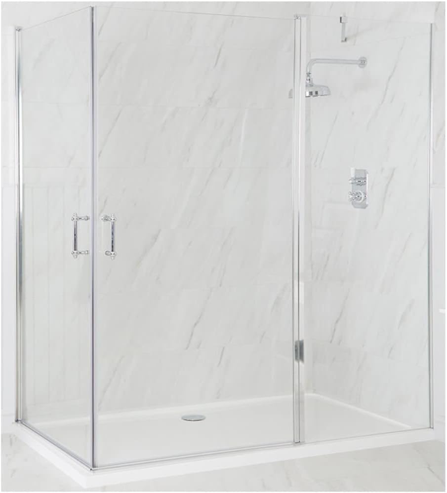 Milano Langley Corner Walk in Wet Room Hinged Door Shower Enclosure