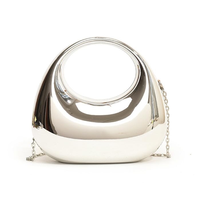 dosyso Moon Clutch Purse Acrylic Evening Handbag for Women Crossbody Sling Bags with Detachable Chain Strap Glossy Stylish Latest Ladies Girls Small Size Cute Wallet Party Wedding Gift item-picture-53
