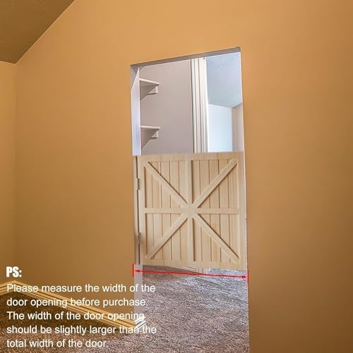 Dual Swing Solid Wood Cafe Door - Single Panel Hinged Door for Restaurant, Shop, Pub, or Bathroom Entrance - Durable Interior Door for Commercial Use