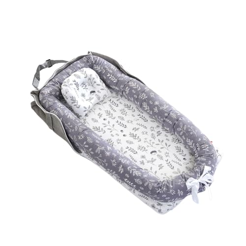 Sariny ベビーベッド 新生児 枕付き 折りたたみ式 ベッドインベッド ベビーベッド 添い寝 ポータブル 出産祝い 通気性 洗濯可能 通気性 (草が生い茂る)