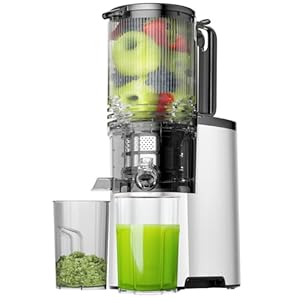 Cold Press Juicer, 400w Slow Juicer Machines with 5.4″ Wide Feed Chute, Masticating Juicer with High Juice Yield for Whole Vegetables & Fruits, Easy Clean1
