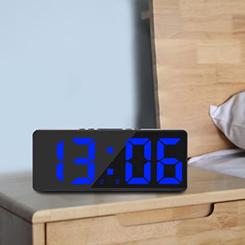 Reloj despertador electrónico con gran pantalla LED, doble alarma y termómetro 7