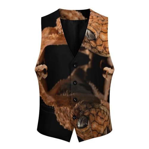 Brown Lizard Men's Formal Suit Vest for Business Formal Or Casual Dress Waistcoat Wedding4