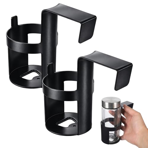 2PCS Portavasos de Auto Universal Negro plástico miniatura 1