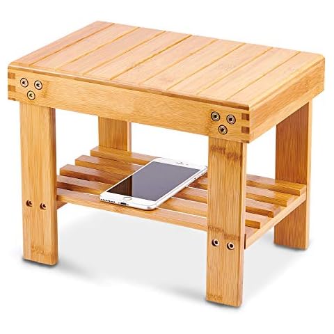 Utoplike Holzhocker Kleiner Hocker für Kinder Tragbarer Kleiner Fußhocker Lagerregal Tritthocker für Küche Badezimmer Schlafzimmer Lagerregal Leicht und rutschfest Cover