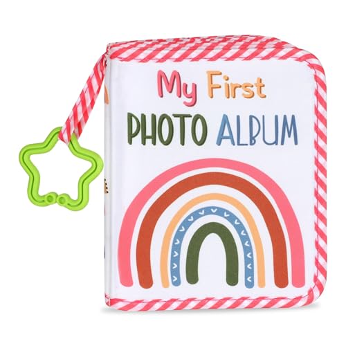 Baby's My First Family Album Soft Photo Cloth Book Boho Rainbow My First Book of Photos Baby Memory Album Gift Holds 4x6 Pictures for Babies Newborn Toddler & Kids Baby Shower