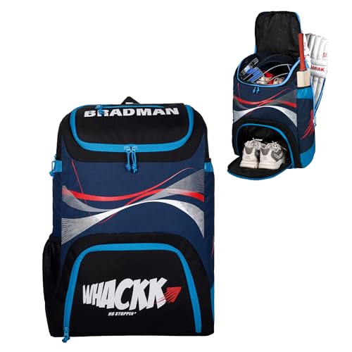 WHACKK Bradman Navy Red|Cricket Kitbag |Cricket Kit Bag Backpack for Junior |Player Edition 2 Bat Pocket Shoe Pocket |Big Main Comp Fit 14.75 inch Leg Pad |Bottle Holders |Easy Access Pocket (B0D59RQXQR) Amazon Price History, Amazon Price Tracker