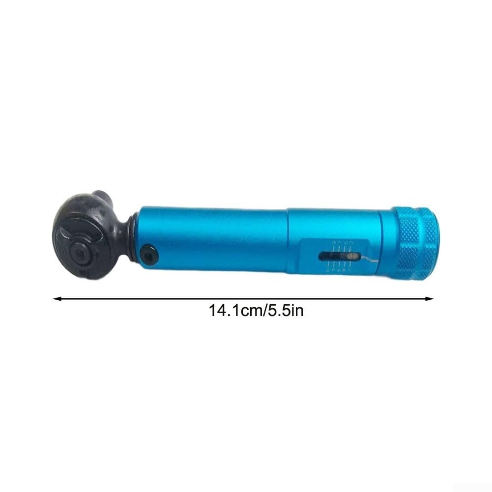 Chiave dinamometrica per bici, 2-10 Nm, regolabile, con clic da 0,25 pollici, strumento di azionamento (blu) | Costruzione in metallo, lunghezza 14 cm, adattatore da 1/4 di guida, per la manutenzione della bicicletta