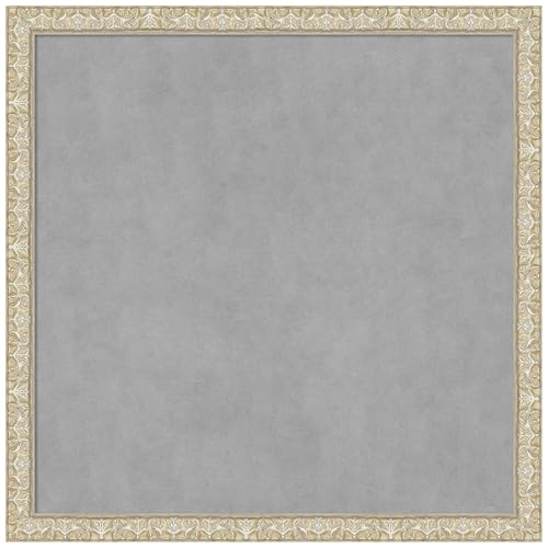 Amanti Art Silver Framed Magnetic Board, 26x26, Traditional Office Decor