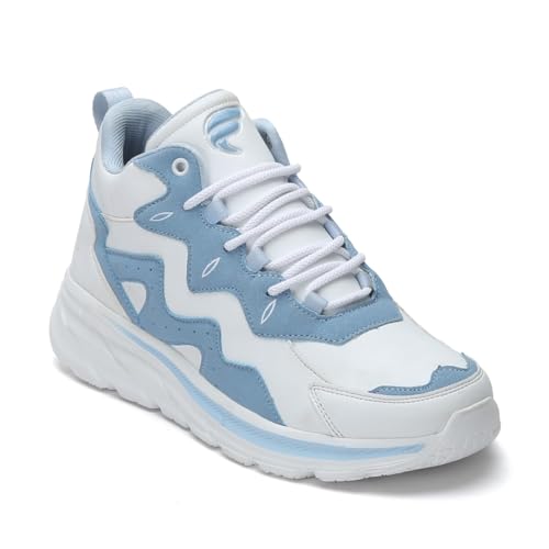 Image of FIELD CARE Casual Athletic Sneakers, Chunky Platform Design, Colour Block, Lace-up Hi-Top Gym Sports Shoes Shock Absorbing Cushioned Insole Stylish Sneakers