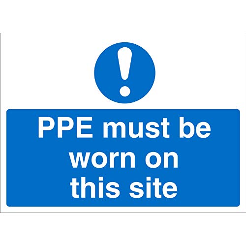 Seco PPE Must Be Worn On This Site Sign, 600mm x 450mm - 4mm Fluted Board