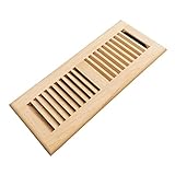 Homewell Maple Wood Floor Register Vent Cover, Drop in Vent with Damper, 4x12 Inch, Unfinished