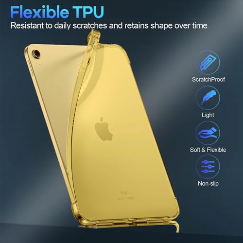 Coque iPad 11e génération jaune transparent antichoc TPU