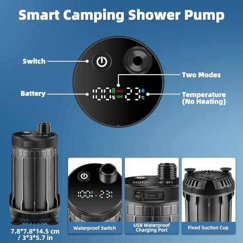 Fotgear Portable Camping Shower, Ducha Portátil Recargable para Exterior de Larga Duración miniatura 3