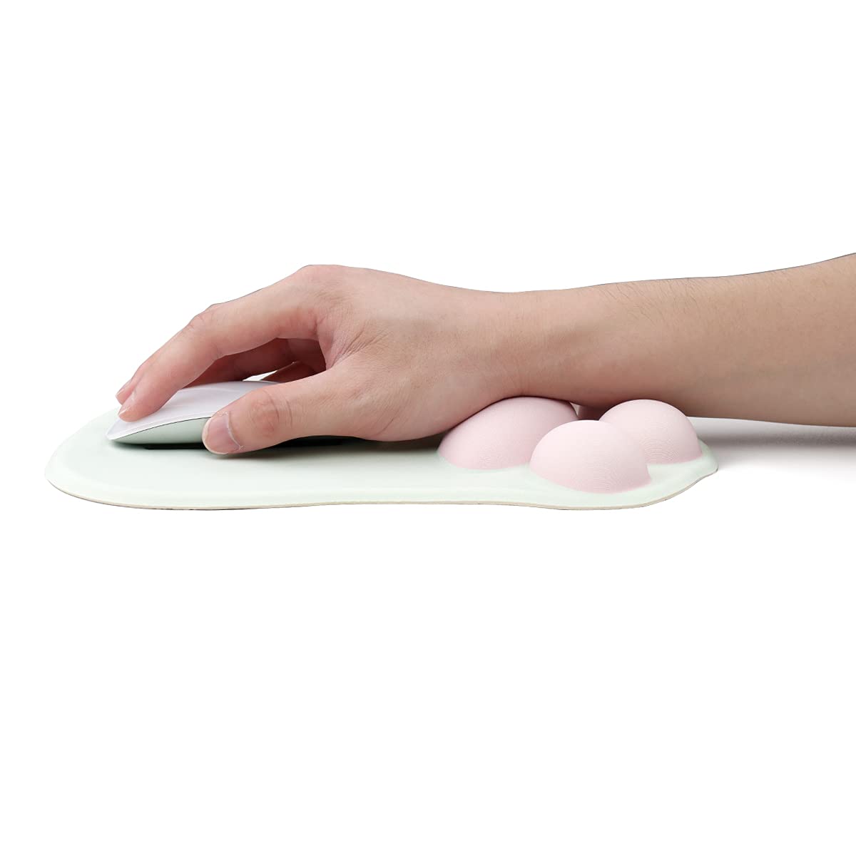 1 tappetino per il mouse a forma di zampa di gatto con poggiapolsi