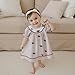 Toddler Baby Girl Outfit Football Smocked Dress Rugby Embroidery Plaid Dresses Summer Kids Game Day Clothes (Khaki, 3-4 Years)