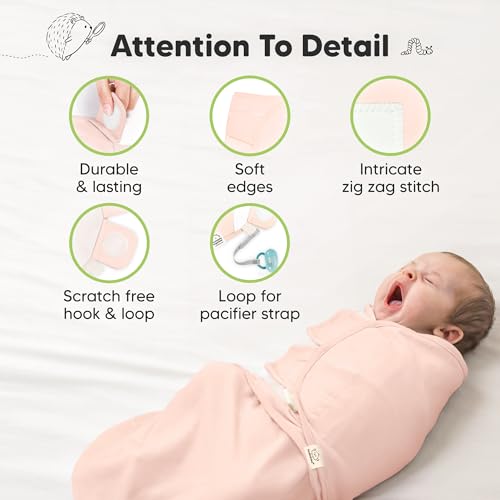 3-Pack Organic Baby Swaddle Sleep Sacks - Swaddles for Newborns, Infant 0-3 Months, Baby Girls, Boys, Soft & Snug Newborn Sleep Sack, Nursery Swaddling Blankets (Angelic, XS) by KeaBabies - Image 8