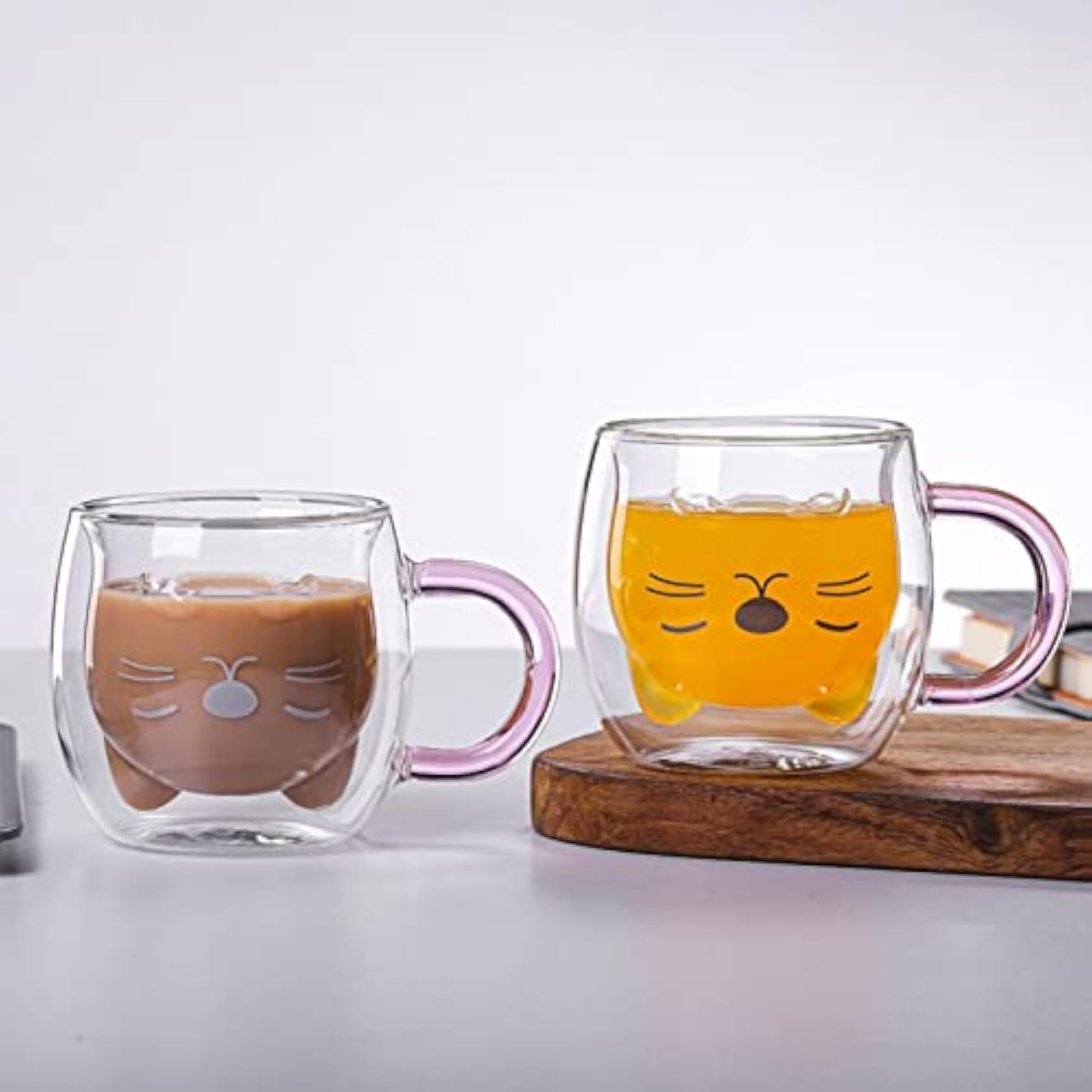Cat Ear Shaped Glass Cup Borosilicate Glass