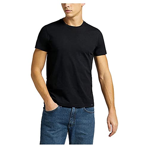 Lee - T Shirt Herren - Slim Fit - Twin Pack Crew - Schwarz – Ansicht 1