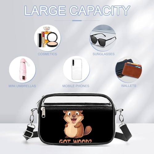 Beaver Got Wood Women's Clear Crossbody Purse Bag Transparent Bags Pocket for Concerts Sports Festivals3