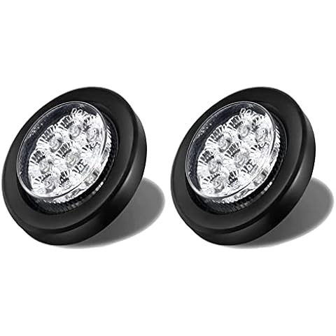 LIMICAR 2" LED Marker Light, 9LED Round Amber Led Marker Clearance Light, 2 Inch Round Clearance Lights, Clear Lens with Reflector Kits Trailer, Grommet Pigtails (Pack of 2) Cover