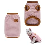 Bekecidi Vêtements pour Chat, Pull d'hiver Chaud en Coton pour Chat Chiots Vêtement Mignons pour Chats, Pull pour Chatons, Costume pour Animaux de Compagnie (Rose, M)