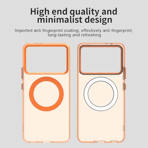 Compatible with Redmi K70 5G / K70 Pro 5G Case Cover,Supports Wireless Charging,Shockproof Magnetic Phone Case，Compatible with Xiaomi Poco F6 Pro 5G Case Orange